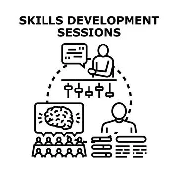 Skills development sessions concept vector illustration Stock Illustration