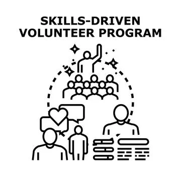 Skills driven volunteer program and community development 库存插图