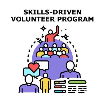 Skills driven volunteer program and community development Stock Illustration