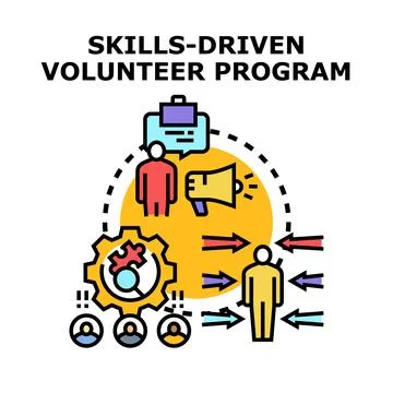 Skills driven volunteer program concept illustration 库存插图