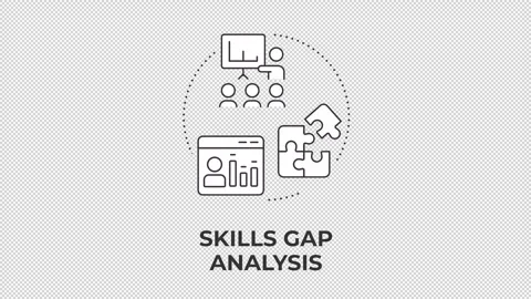 Skills gap analytics animated line concept icon Stock Footage 345258393