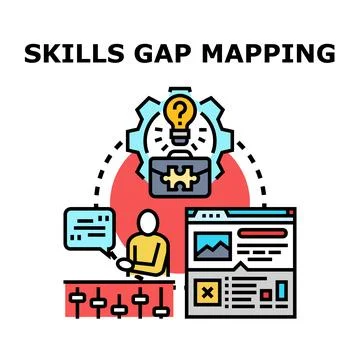 Skills gap mapping process for business development Stock Illustration