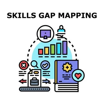 Skills gap mapping for professional development improvement イラスト素材