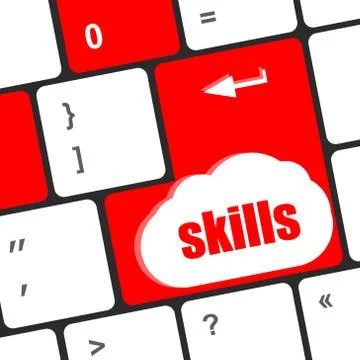 Skills message on enter key of keyboard Illustrazione stock