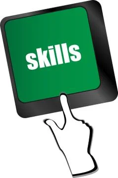 Skills message on enter key of keyboard 스톡 일러스트