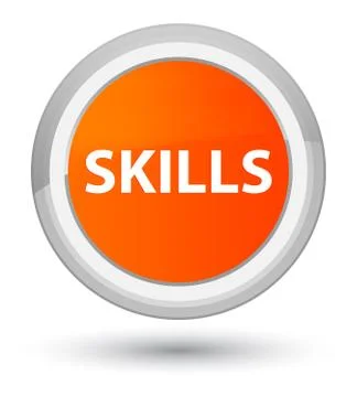 Skills prime orange round button Stock Illustration