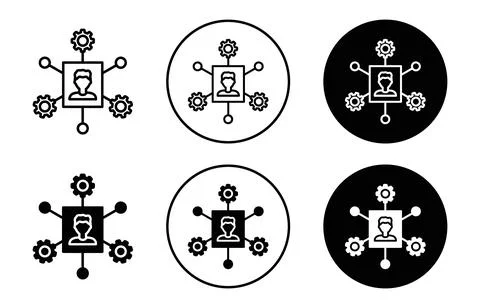 Skills set icon Outline flat Icon Stock Illustration