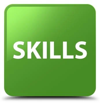 Skills soft green square button Stock Illustration