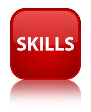 Skills special red square button Stock Illustration