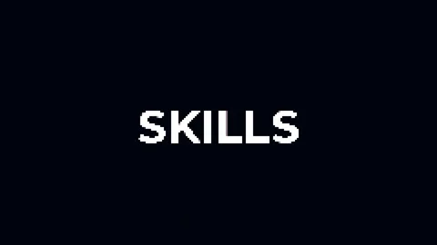 Skills text with glitch distortion effect Video stock 232125896