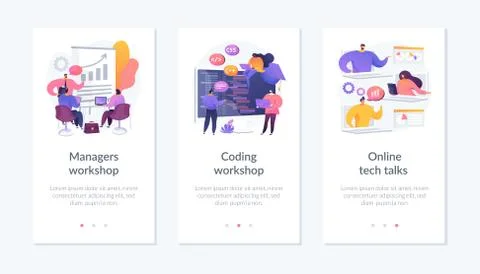 Skills training app interface template. Stockillustratie