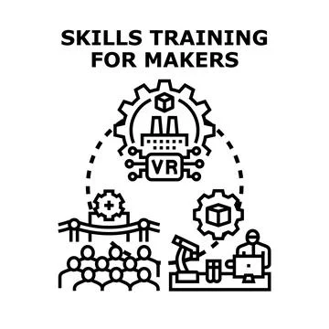 Skills training for makers developing industry innovations イラスト素材