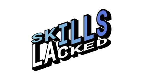 SKILLS vs LACKED, 3D Text Animation in Isometric View with Opposite Word Motion Stock Footage 314264020