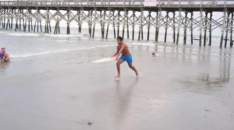 Skim boarding. Stock Footage 41075430