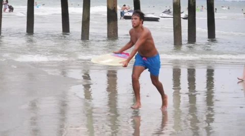 Skim Boarding. Stock Footage 41076048