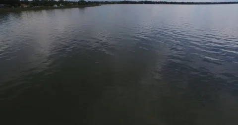 Skimming a Lake Stock Footage 70733294