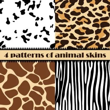 Skin of animals seamless pattern, . Vector illustration. Stock Illustration
