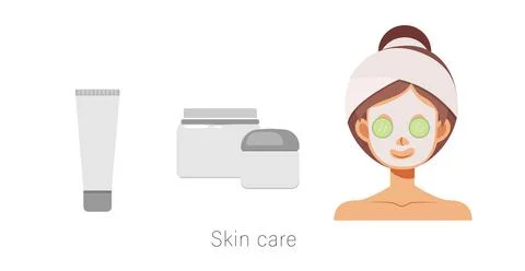 Skin care concept.Flat vector illustration Illustrazione stock