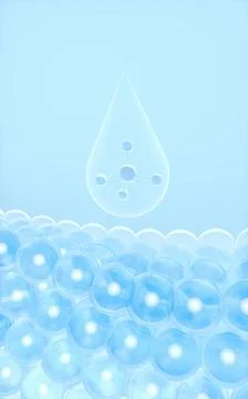Skin cells absorb the molecule, 3d rendering. Illustrazione stock