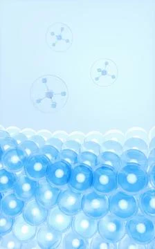 Skin cells absorb the molecule, 3d rendering. Stock Illustration