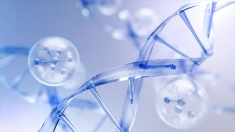 Skin cells background with cosmetics concept: DNA gene repair Stockbeeldmateriaal 345199094
