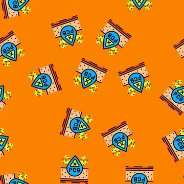 Skin contact pcb water vector seamless pattern Stock Illustration