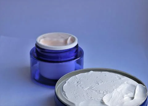 Skin cosmetics image in blue tones Stock Photos