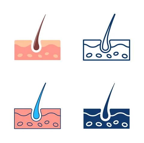 Skin icon set in flat and line style Stock Illustration