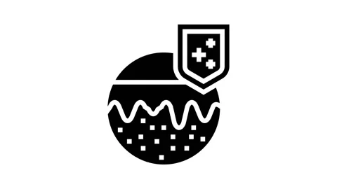 Skin immunity defense glyph icon animation Stock Footage 222843353