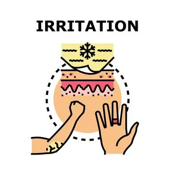 Skin irritation concept with hands feeling discomfort Stock Illustration