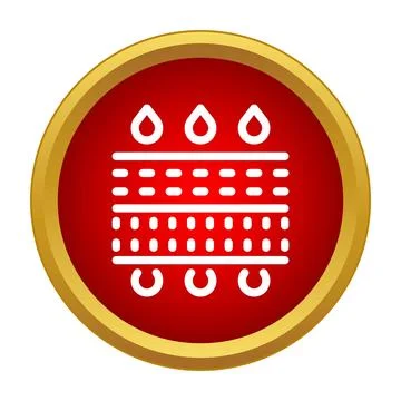 Skin layers absorbing water for hydration icon Stock Illustration