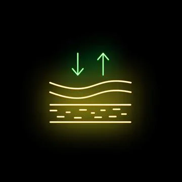 Skin layers absorption neon line icon concept Stock Illustration
