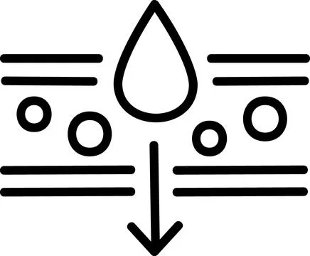 Skin moisture absorption process treatment icon Stock Illustration