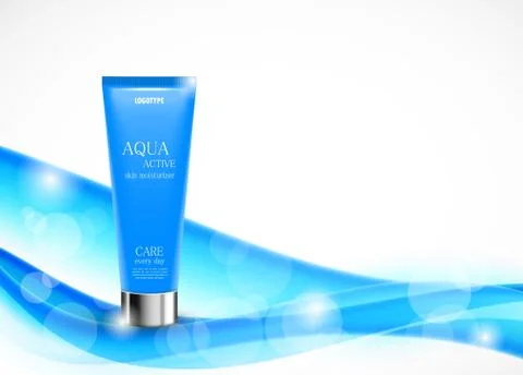 Skin moisturizer beauty cosmetic ads template Stock Illustration