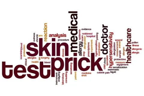 Skin prick test word cloud イラスト素材