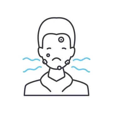 Skin problems line icon, outline symbol, vector illustration, concept sign Stock Illustration