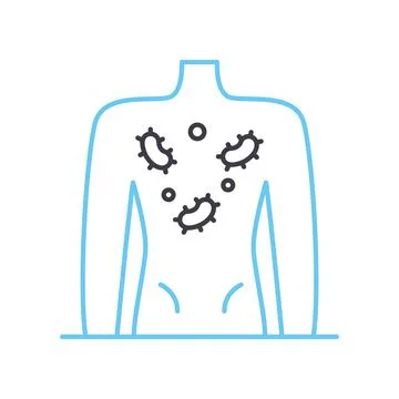 Skin problems line icon, outline symbol, vector illustration, concept sign Stock Illustration