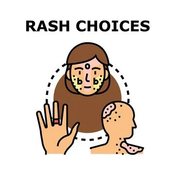 Skin problems requiring careful choices about health Stock Illustration