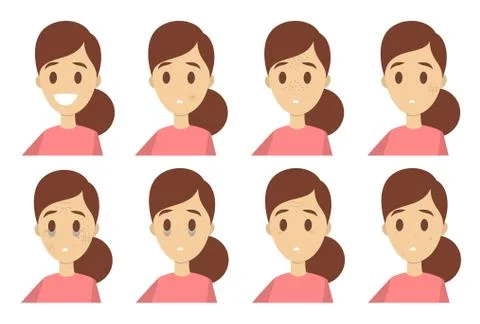Skin problems set. Stock Illustration