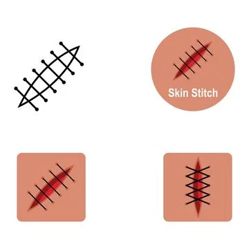 Skin stitch icon vector Stock Illustration
