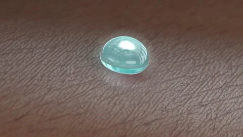 Skin surface acne growing shrink gel drop macro, looped switch 스톡 동영상 314288901