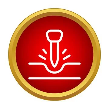 Skin testing icon representing medical injection or vaccination process Stock Illustration