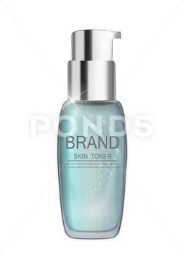 Skin Toner Bottle Tube Template for Ads or Magazine Background Stock Illustration