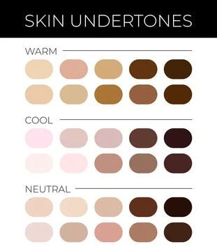 Skin Undertones Colors with Solid Swatches Stockillustratie