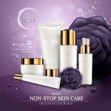 Skincare ads template Stock Illustration