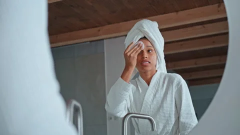 Skincare in evening spa routine at home Stock Footage 253377266