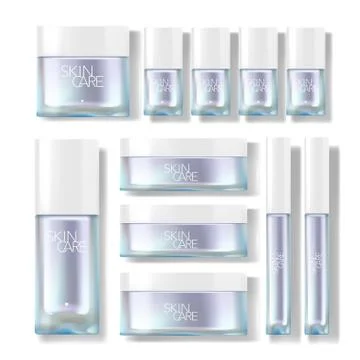Skincare Packaging Jar &amp; Bottle Vector Set Stock Illustration