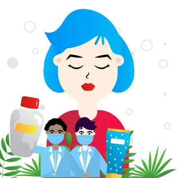 Skincare routine flat vector illustration on the white background Stock Illustration