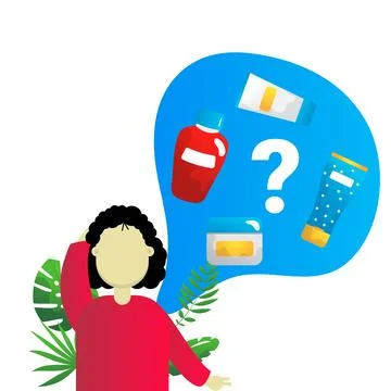 Skincare routine flat vector illustration on the white background Stock Illustration