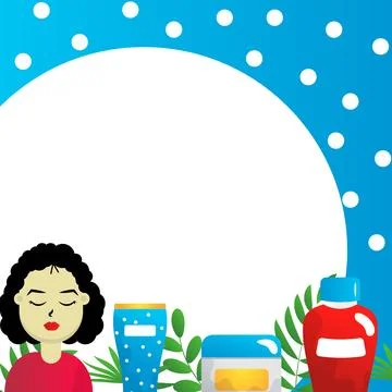 Skincare routine flat vector illustration on the white background Stock Illustration